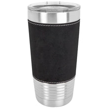 Load image into Gallery viewer, Leatherette Wrapped Stainless Steel Tumbler-Black
