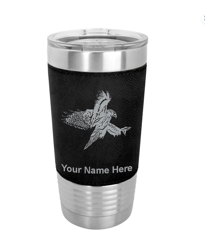Leatherette Wrapped Stainless Steel Tumbler-Black
