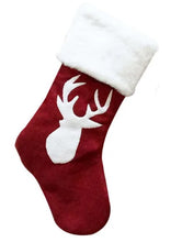 Load image into Gallery viewer, Red Burlap Stocking | Stockings online Canada | Gift shop in Canada | Gift shop in Winnipeg | Engraver in Winnipeg | Engraver in Canada | Online gift shop Winnipeg