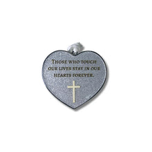 Load image into Gallery viewer, Silver Heart With Cross Memorial Ornament