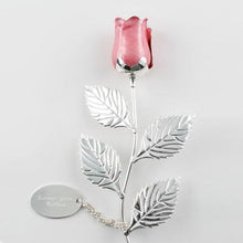 Load image into Gallery viewer, Silver Plated Pink Rose | Online rose gifts | Rose gift online | Gift shop in Winnipeg | Gift store in Winnipeg | Gift shop in Canada | Gift rose in Winnipeg | Online gift shop Canada | Online Gift store Winnipeg | Silver plated pink rose | Wedding anniversary gift | Romantic silver rose | Floral decor | Silver plated rose | Pink rose ornament