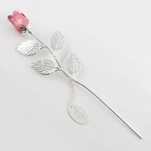 Load image into Gallery viewer, Silver Plated Pink Rose | Online rose gifts | Rose gift online | Gift shop in Winnipeg | Gift store in Winnipeg | Gift shop in Canada | Gift rose in Winnipeg | Online gift shop Canada | Online Gift store Winnipeg | Silver plated pink rose | Wedding anniversary gift | Romantic silver rose | Floral decor | Silver plated rose | Pink rose ornament