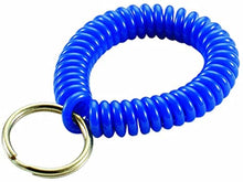 Load image into Gallery viewer, Plastic Wrist Coil Key Chain blue