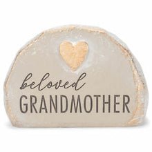 Load image into Gallery viewer, Beloved Grandmother Goldstone Heart 4.5 x 6 Resin Decorative Outdoor Garden Stone