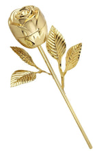 Load image into Gallery viewer, Gold Long Stem Rose Ring Box