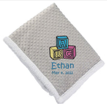 Load image into Gallery viewer, Embroidery Kid Block Design Blanket | Embroidery Kids items | Embroidery gifts online in Winnipeg | Embroidery shop in Winnipeg | Embroidery gifts in Canada | Online gift shop in Winnipeg | Online gift shop in Winnipeg