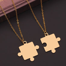 Load image into Gallery viewer, Couples Puzzle Necklace - Gifts for Couples - Valentines day Gifts - Buy Valentines day Gifts - But Necklaces online from Engraving Reimagined in Canada and USA.