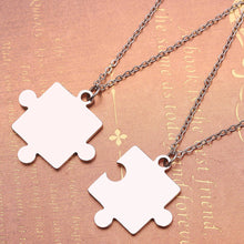 Load image into Gallery viewer, Couples Puzzle Necklace - Gifts for Couples - Valentines day Gifts - Buy Valentines day Gifts - But Necklaces online from Engraving Reimagined in Canada and USA.