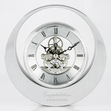 Load image into Gallery viewer, Round Silver Skeleton Clock