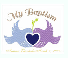 Load image into Gallery viewer, Customized -My Baptism Blanket- Blue and Lilac Doves