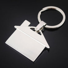 Load image into Gallery viewer, Chrome Silver Metal House Shape Key chain