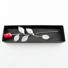 Load image into Gallery viewer, Silver Plated Red Rose