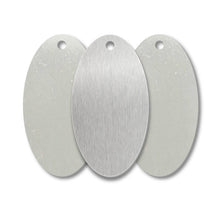 Load image into Gallery viewer, Oval Stainless Steel Plate 2" x 1" with 1/8-one hole