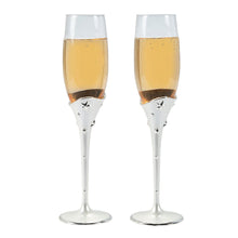 Load image into Gallery viewer, Silver Star Champagne Flute Set - champagne Flute Set - Buy online champagne set and glasses online in Canada and USA.