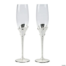 Load image into Gallery viewer, Silver Star Champagne Flute Set - champagne Flute Set - Buy online champagne set and glasses online in Canada and USA.