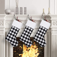 Load image into Gallery viewer, Black Buffalo Check Stocking
