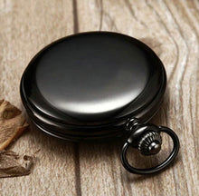 Load image into Gallery viewer, Black Pocket Watch- white face