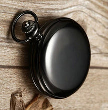 Load image into Gallery viewer, Black Pocket Watch- white face