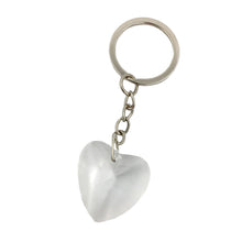 Load image into Gallery viewer, CHROME KEY CHAIN WITH CRYSTAL HEART