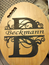 Load image into Gallery viewer, Large Oval Wooden Monogram Plaque