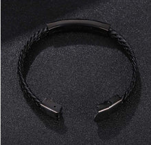 Load image into Gallery viewer, Woven Leather Rope Titanium Steel Bracelet