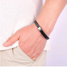 Load image into Gallery viewer, Woven Leather Rope Titanium Steel Bracelet