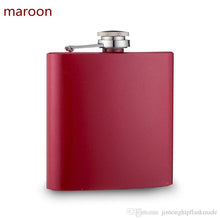 Load image into Gallery viewer, Maroon pocket flask engravable