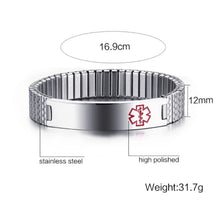 Load image into Gallery viewer, Medical Alert Stainless Steel Stretch Bracelet