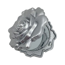 Load image into Gallery viewer, SILVER REALISTIC ROSE DESIGN MIRROR COMPACT