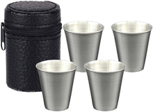 Load image into Gallery viewer, 4 Stainless Steel Shot Glasses in Pouch