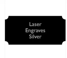 Load image into Gallery viewer, 2.5&quot;x1&quot; Notched Plate, Black Engraves Silver
