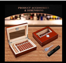 Load image into Gallery viewer, Cigar Humidor- Rose wood box with Hygrometer
