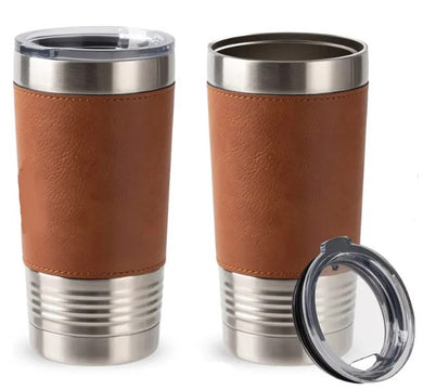 Leatherette wrapped Stainless Steel Tumbler-Congac |  Tumblers online | Gift store in Canada | Gift store in Winnipeg