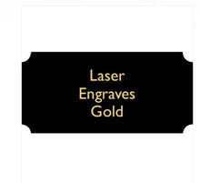 Load image into Gallery viewer, 2.5&quot;x1&quot; Notched Plate, Black Engraves Gold
