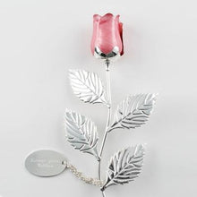 Load image into Gallery viewer, Silver Plated Pink Rose | Online rose gifts | Rose gift online | Gift shop in Winnipeg | Gift store in Winnipeg | Gift shop in Canada | Gift rose in Winnipeg | Online gift shop Canada | Online Gift store Winnipeg | Silver plated pink rose | Wedding anniversary gift | Romantic silver rose | Floral decor | Silver plated rose | Pink rose ornament
