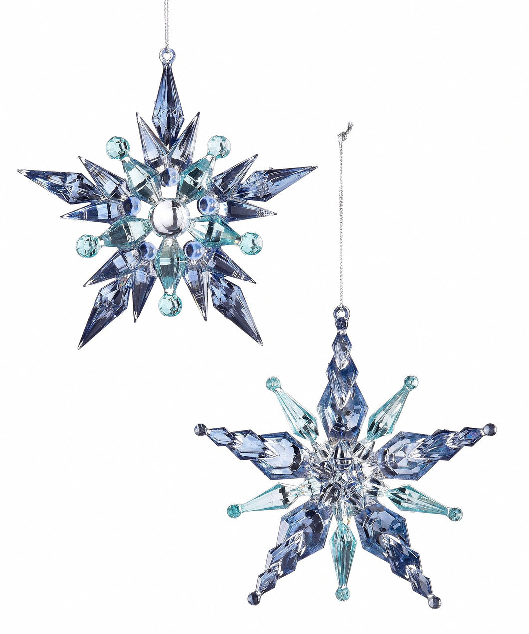 Blue Crystal Ball Snowflake Ornament