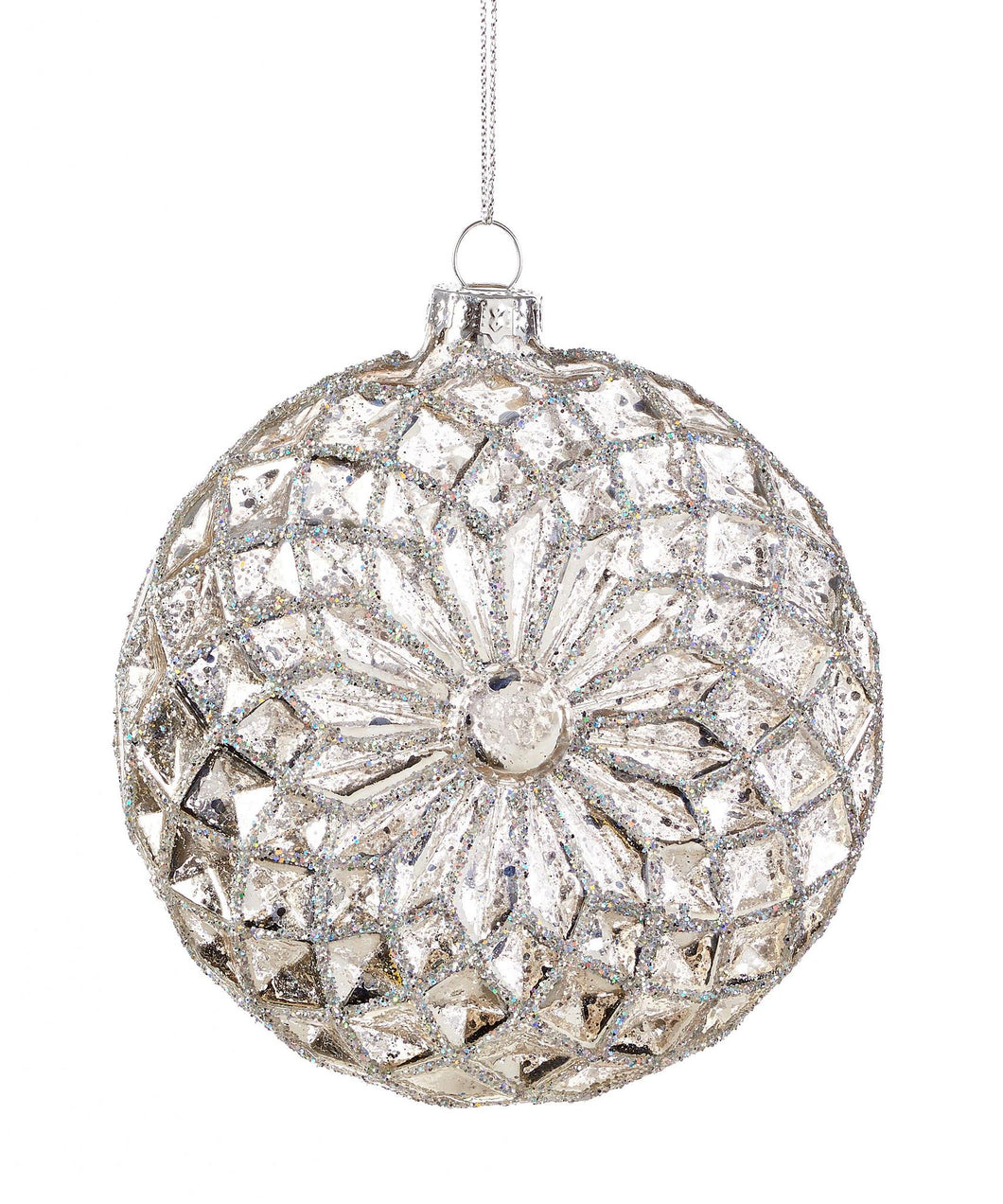 Floral detail glass ornament