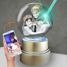 Load image into Gallery viewer, 3D Photo Crystal Art Crystal Ball | 3D Crystal Ball with Photo | Personalized Crystal Ball with 3D Engraving | Custom 3D Photo Crystal Sphere | 3D Photo Keepsake in Crystal Ball
