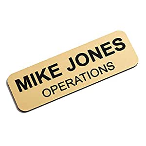 Gold and Black Plastic Name Tag