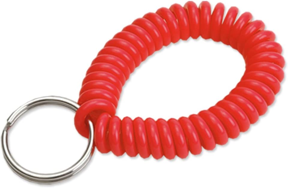 Plastic Wrist Coil Key Chain red