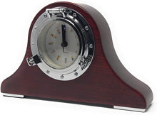 Load image into Gallery viewer, Nautical Desk/Wall Porthole Clock with Flags (Chrome Desk Clock (Bell))

