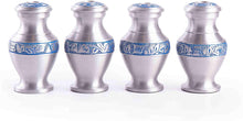 Load image into Gallery viewer, Mini Urn in Silver with Blue Design
