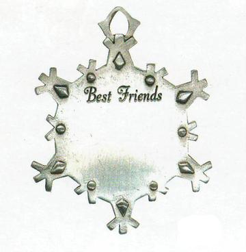 Best Friends Snowflake Pewter Ornament