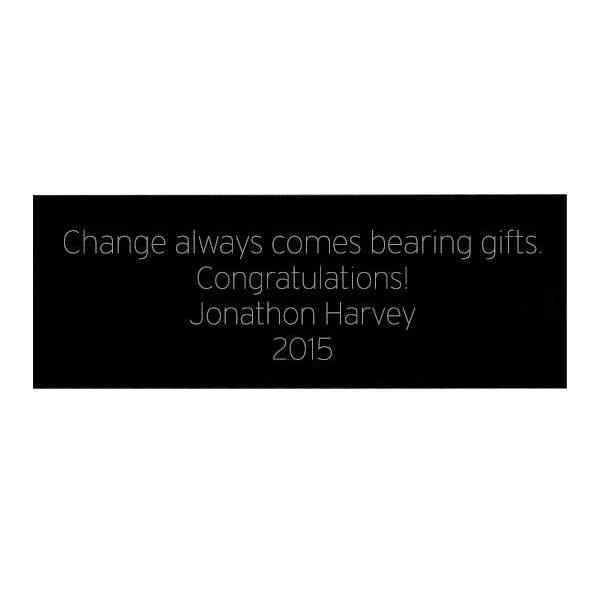 black 4x11 metal plate for award