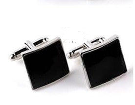 Black Square French Cuff Links