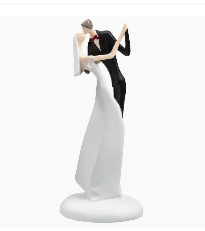 Bride and Groom Kissing Figurine Cake Topper
