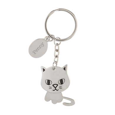 cat key chain with moving head