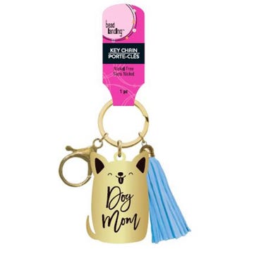 Dog Mom Metallic Keychain