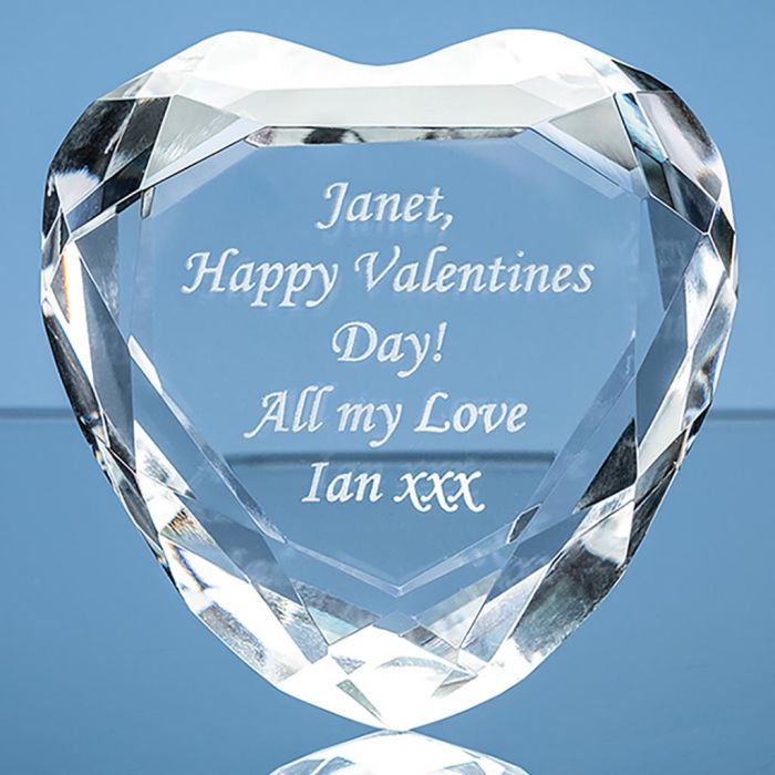Optic Glass Heart 80mm