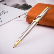 Load image into Gallery viewer, Executive Silver Ballpoint Pen with Gold band
